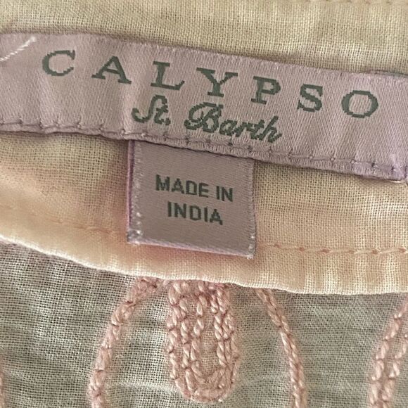 Calypso St. Barth Rondinara Pink Eyelet Embroidered Mini Dresss. Size Small. - Picture 9 of 11